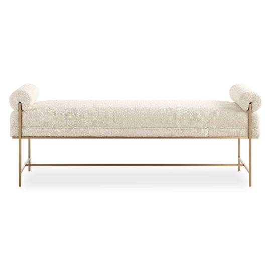American Home Furniture Uttermost Bolster Pearl White Bench