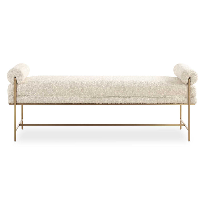 American Home Furniture Uttermost Bolster Pearl White Bench