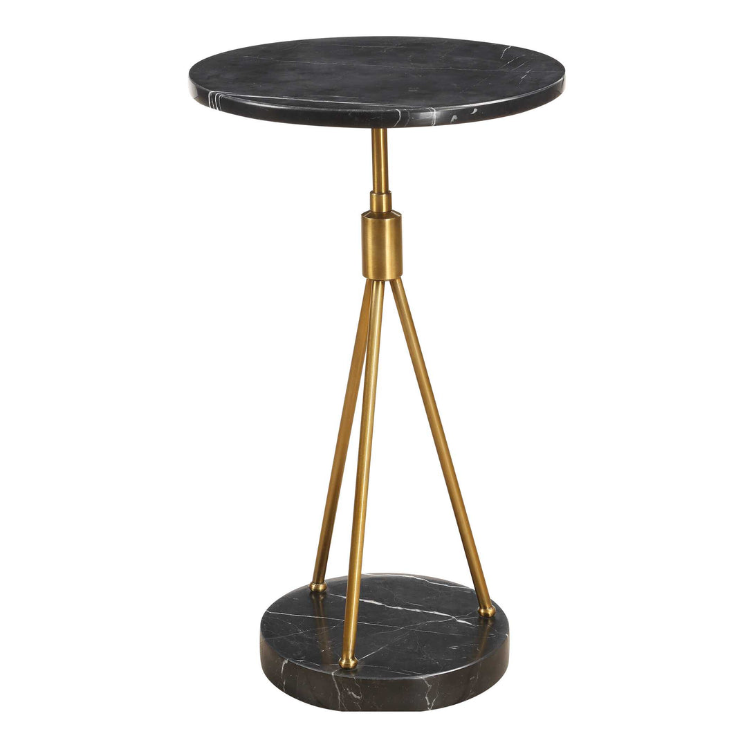 American Home Furniture Uttermost Rosston Black Marble Accent Table