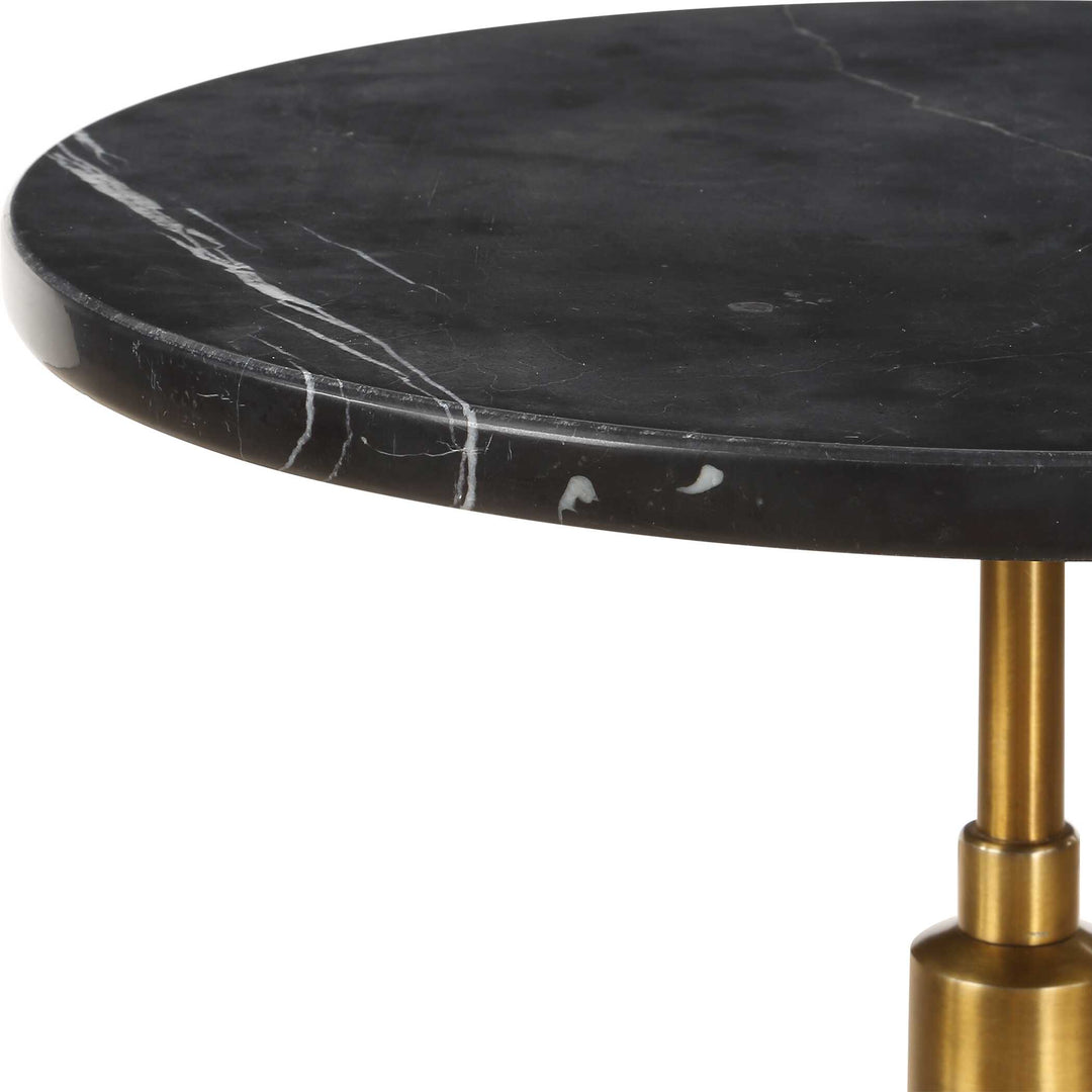 American Home Furniture Uttermost Rosston Black Marble Accent Table