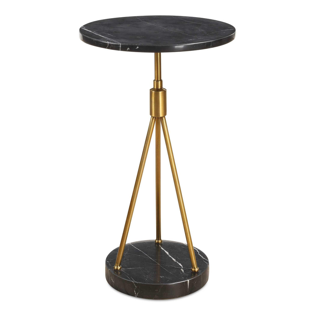 Rosston Black Marble Accent Table - AmericanHomeFurniture