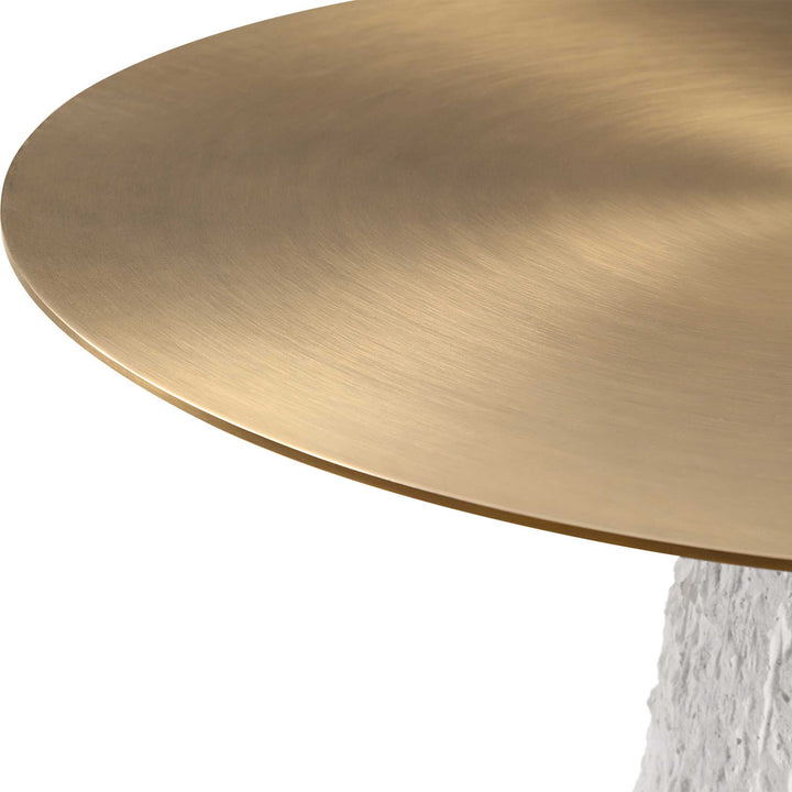 American Home Furniture Uttermost Hollen White Stone Accent Table