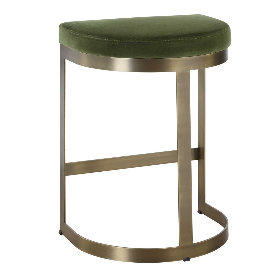 American Home Furniture Uttermost Ivanna Brass Moss Counter Stool
