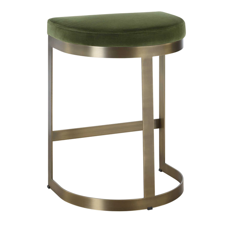 American Home Furniture Uttermost Ivanna Brass Moss Counter Stool