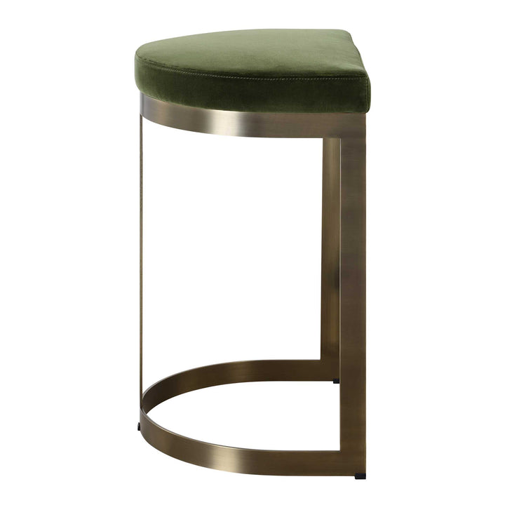 American Home Furniture Uttermost Ivanna Brass Moss Counter Stool