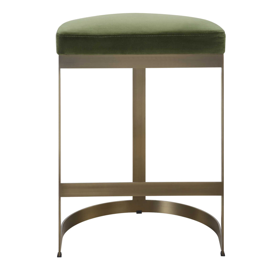 American Home Furniture Uttermost Ivanna Brass Moss Counter Stool