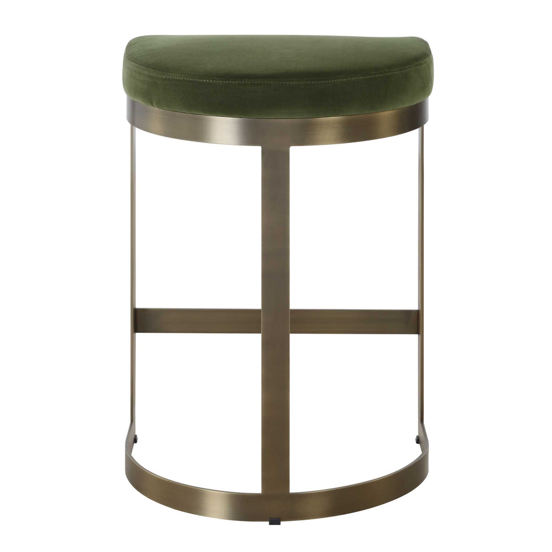 American Home Furniture Uttermost Ivanna Brass Moss Counter Stool