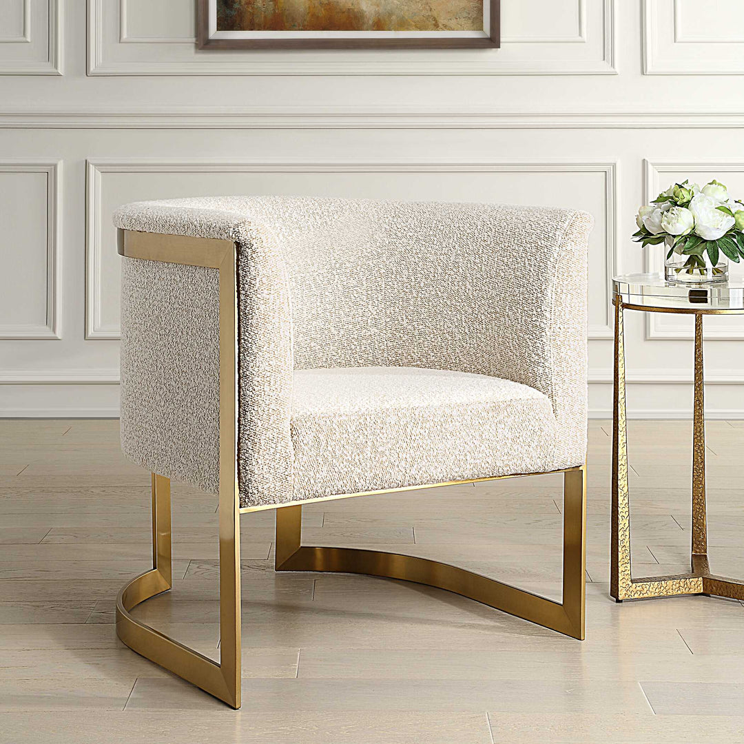 American Home Furniture Uttermost Bellina Plush Barrel Chair
