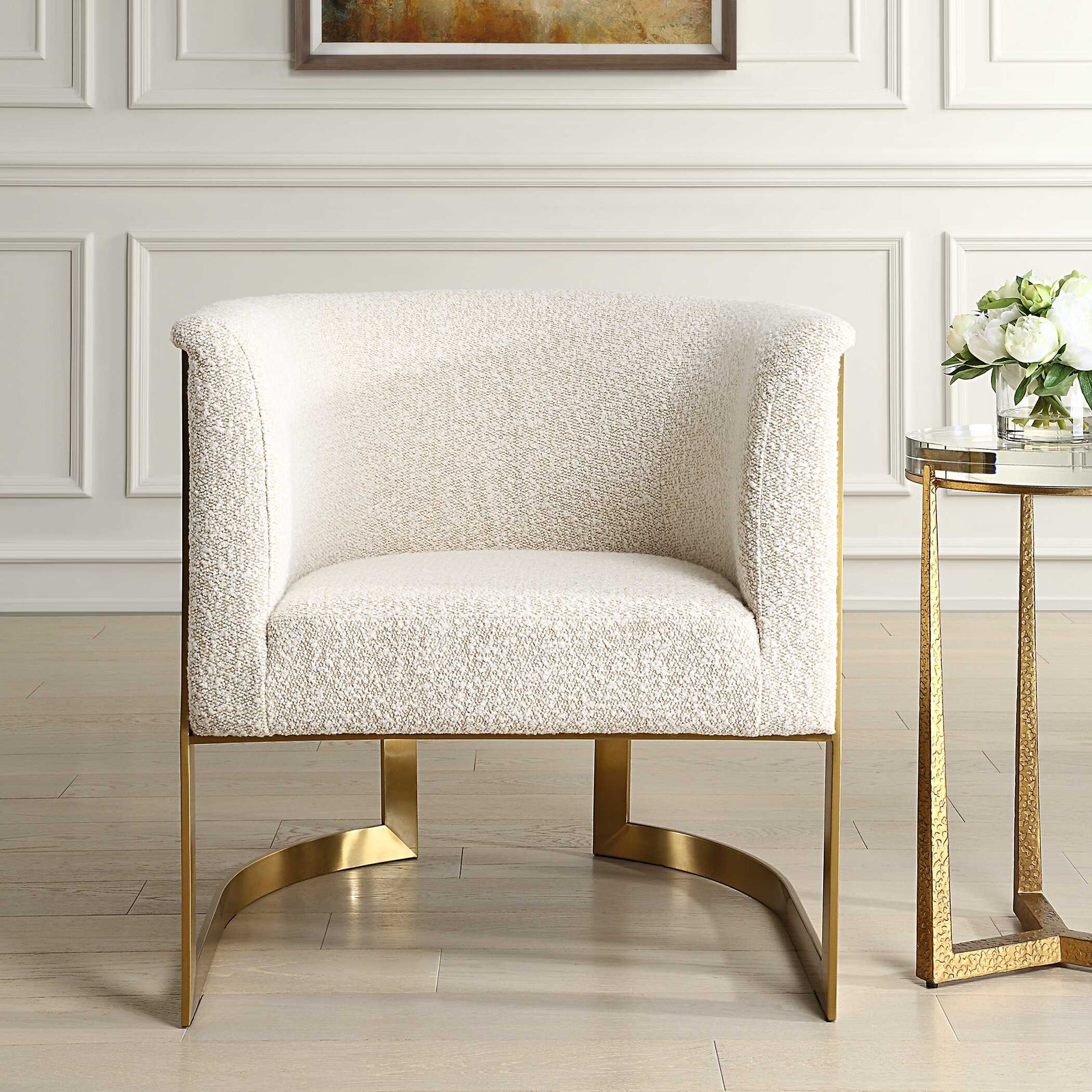 American Home Furniture Uttermost Bellina Plush Barrel Chair