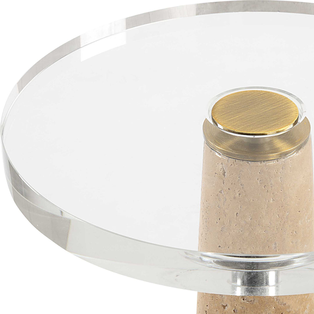 American Home Furniture Uttermost Niari Travertine Drink Table