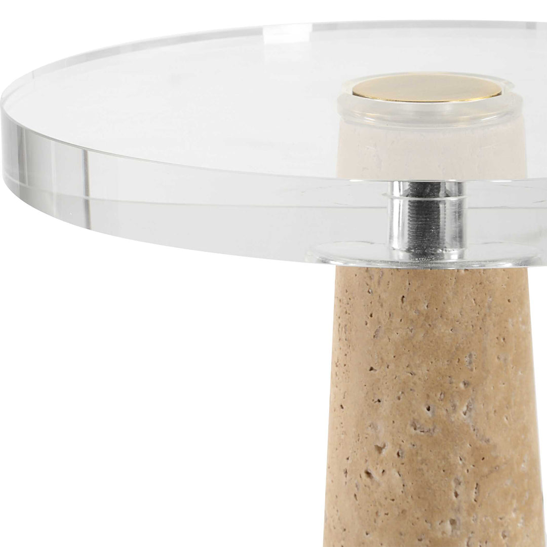 American Home Furniture Uttermost Niari Travertine Drink Table