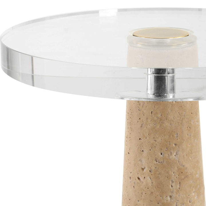 American Home Furniture Uttermost Niari Travertine Drink Table