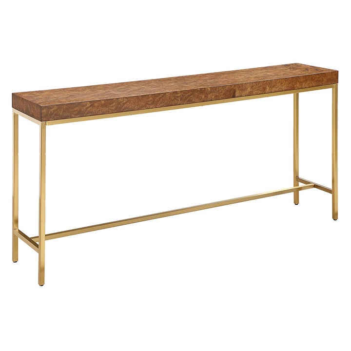 American Home Furniture Uttermost Moran Burl Console Table