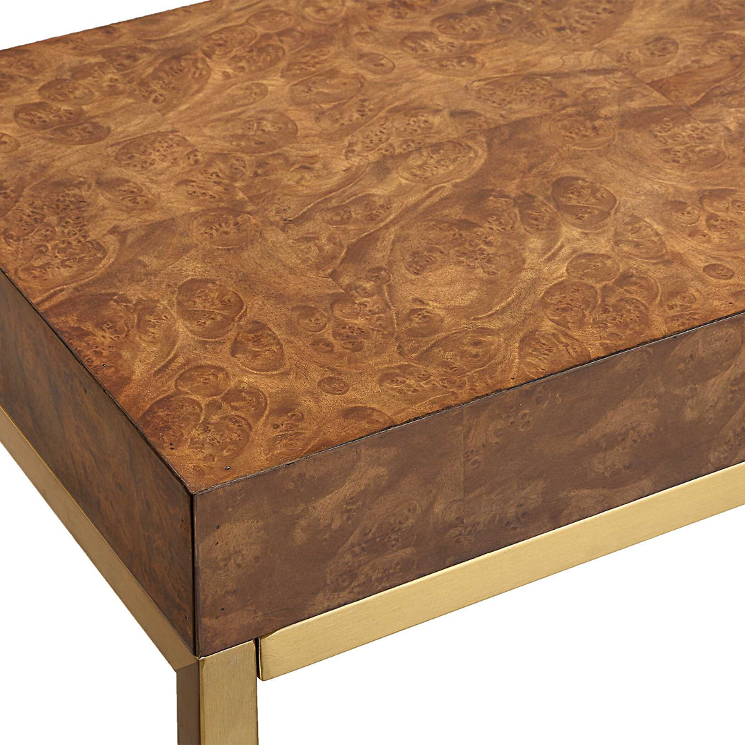 American Home Furniture Uttermost Moran Burl Console Table