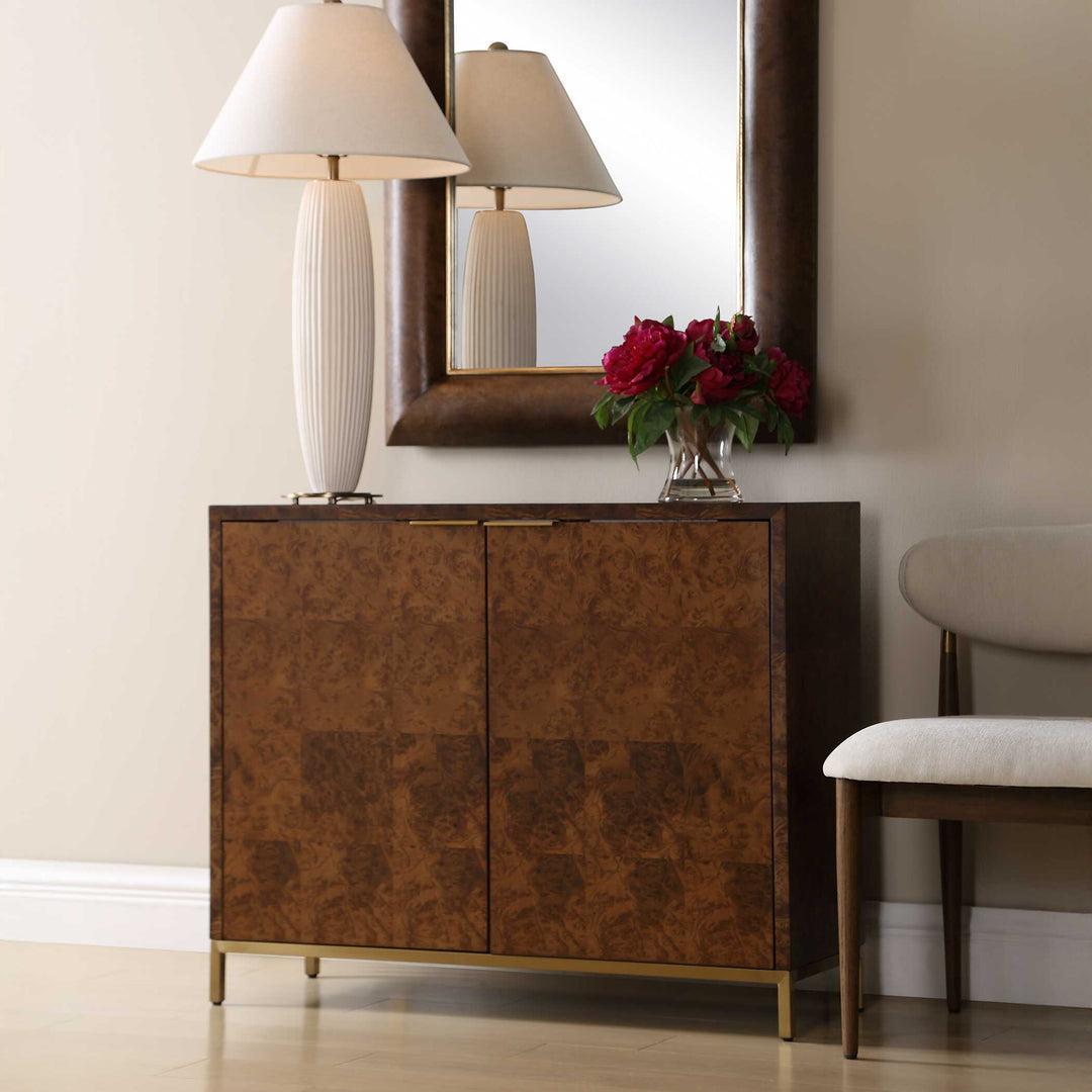 American Home Furniture Uttermost Jethro Burl 2 Door Cabinet