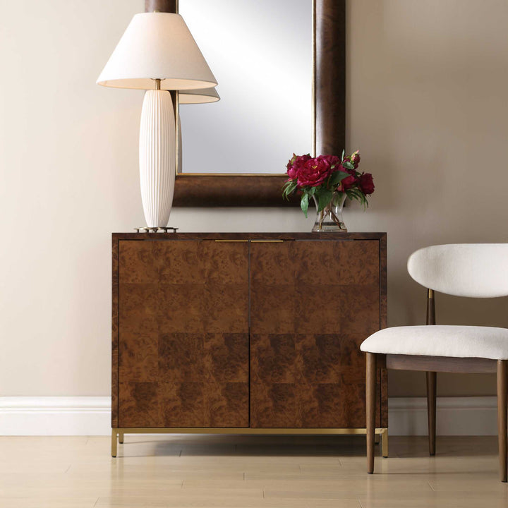 American Home Furniture Uttermost Jethro Burl 2 Door Cabinet