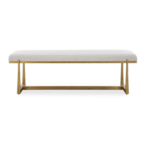American Home Furniture Uttermost Midas Antique Gold Bench Set of 2