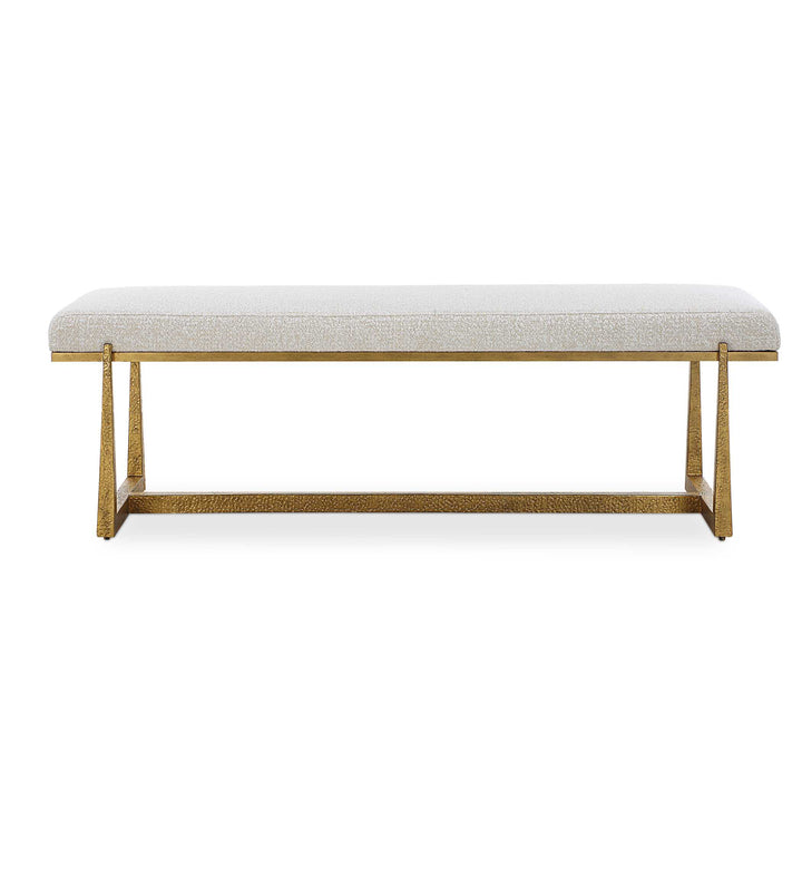 American Home Furniture Uttermost Midas Antique Gold Bench Set of 2