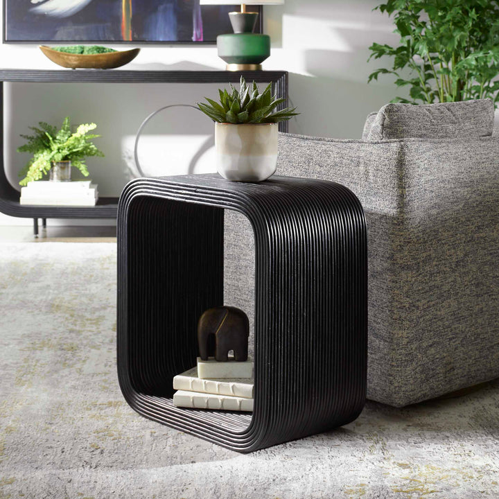 American Home Furniture Uttermost Compton Rattan Side Table