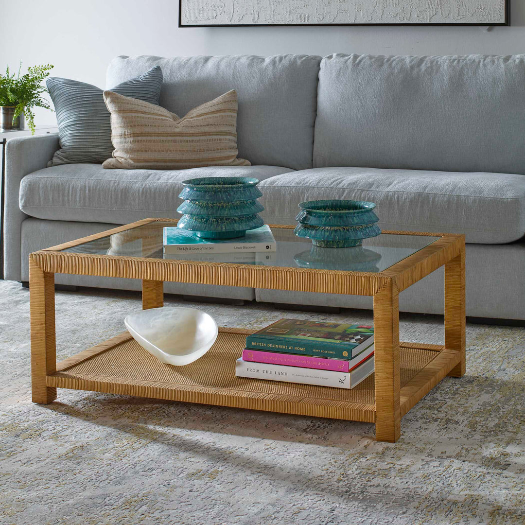 American Home Furniture Uttermost Kensing Natural Coffee Table