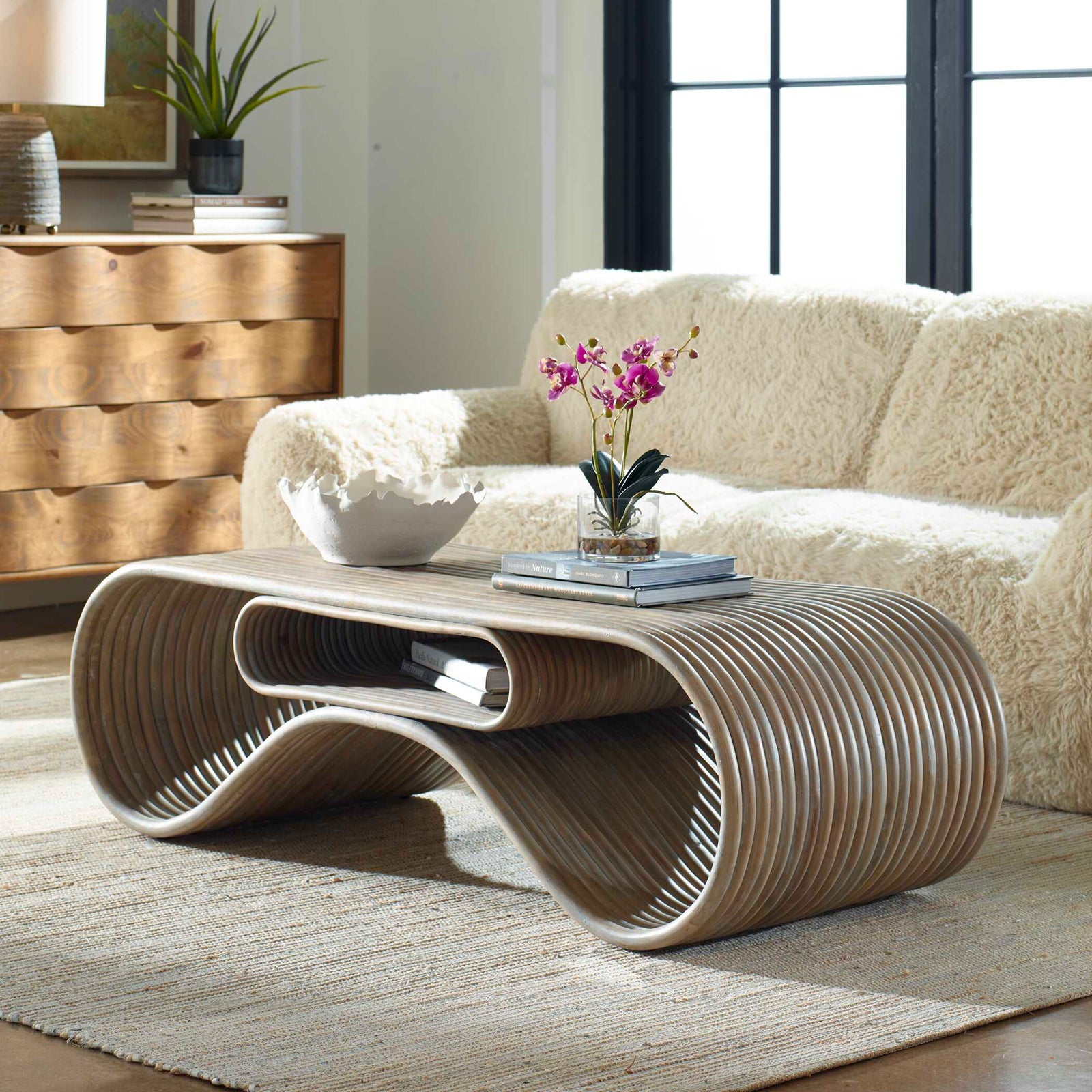 American Home Furniture Uttermost Montrose Rattan Coffee Table