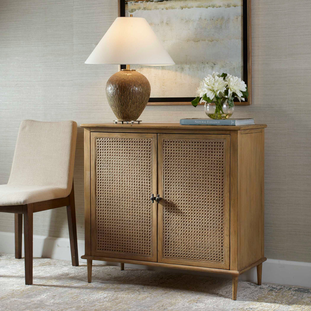 American Home Furniture Uttermost Coast 2 Door Rattan Cabinet