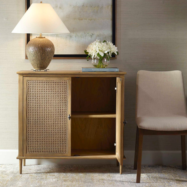 American Home Furniture Uttermost Coast 2 Door Rattan Cabinet