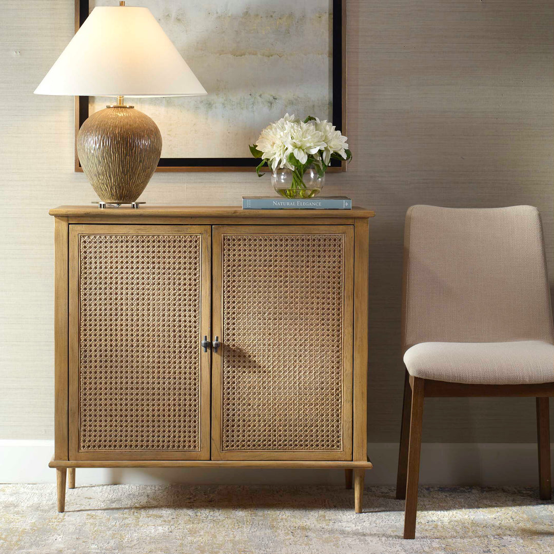 American Home Furniture Uttermost Coast 2 Door Rattan Cabinet