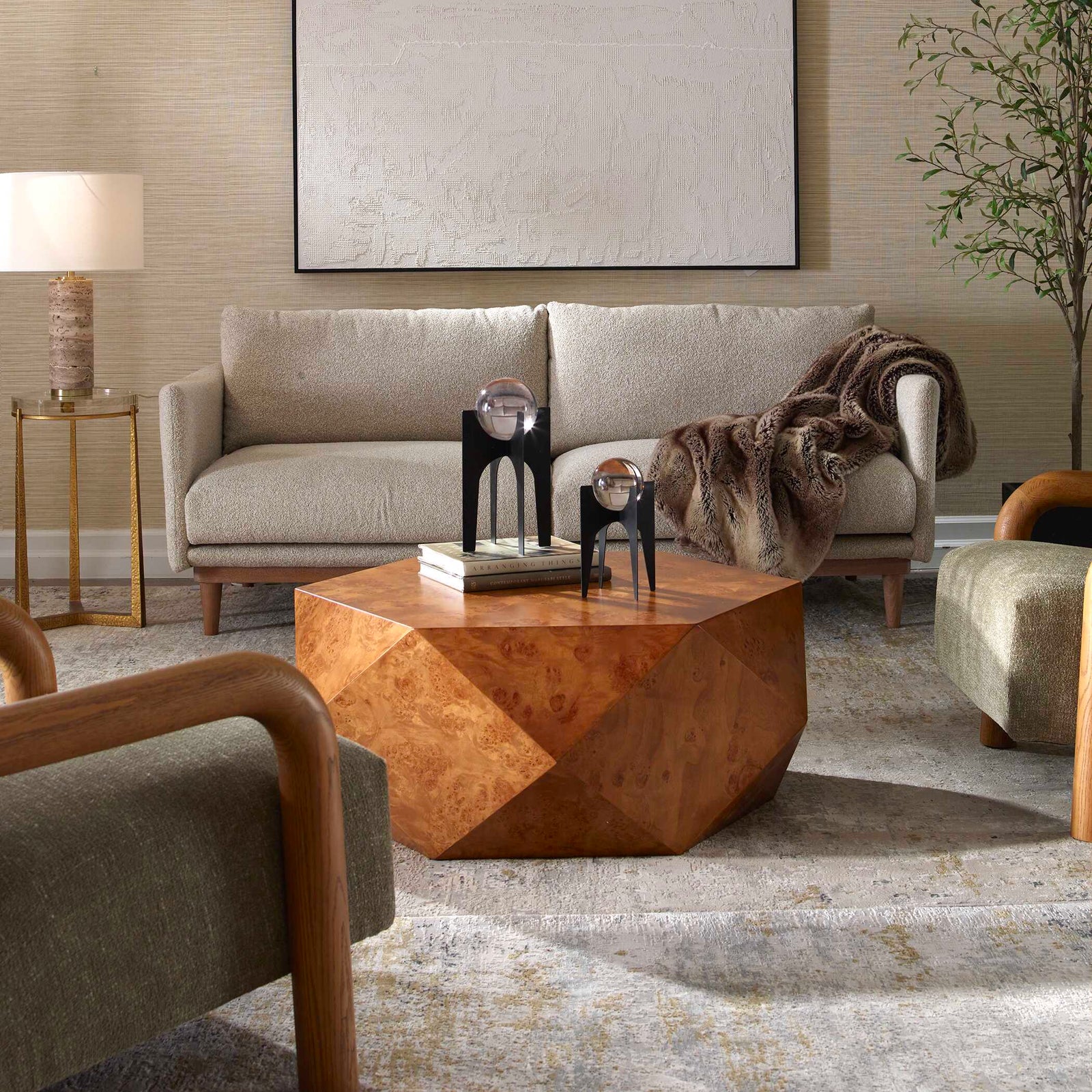 American Home Furniture Uttermost Hughes Geometric Coffee Table