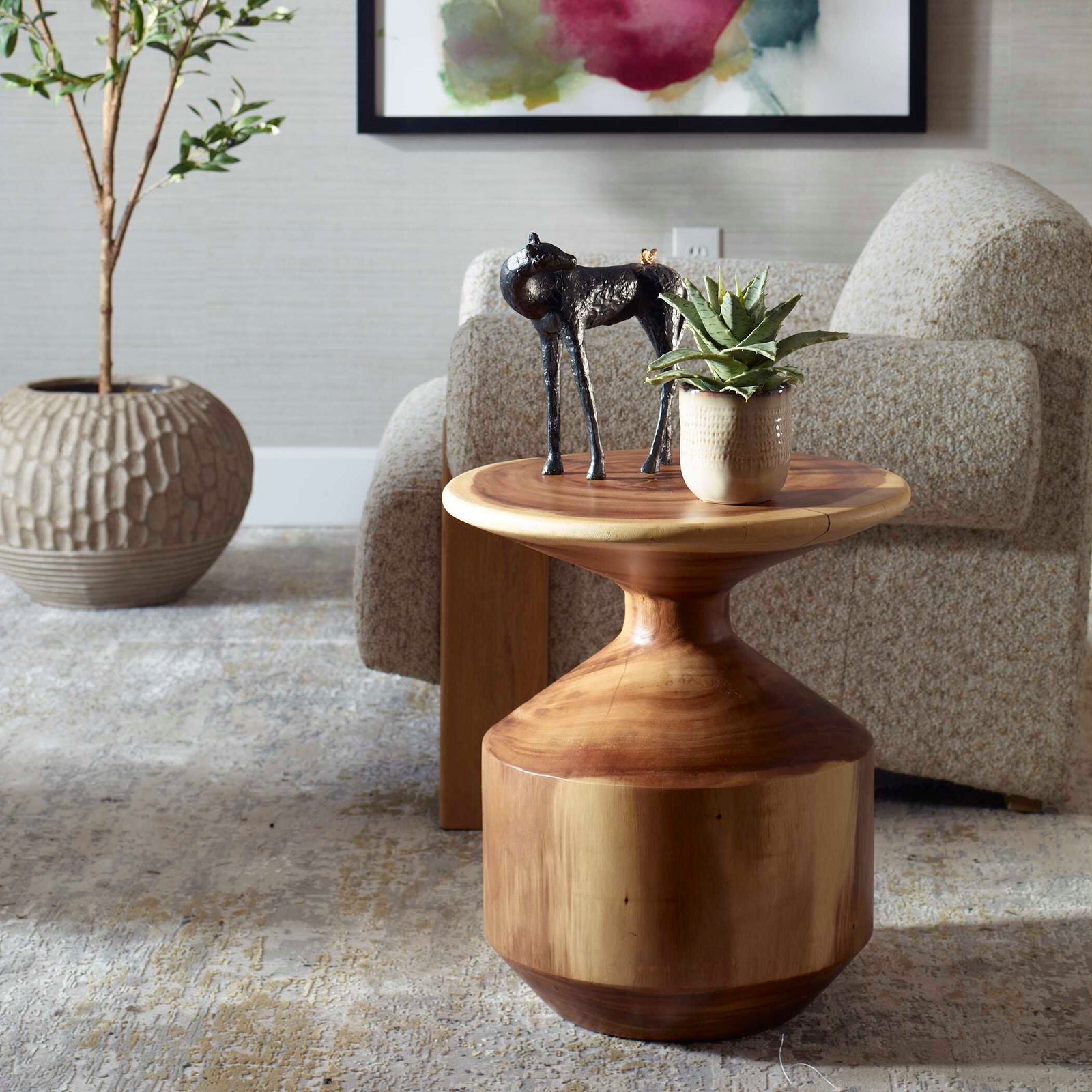 American Home Furniture Uttermost Lynx Hourglass Accent Table