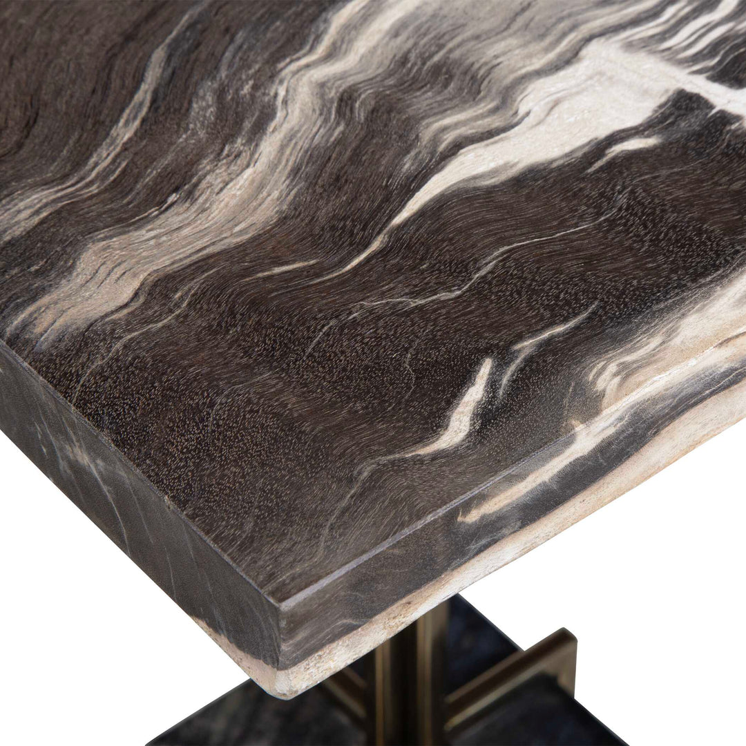 American Home Furniture Uttermost Rowman Petrified Wood Accent Table