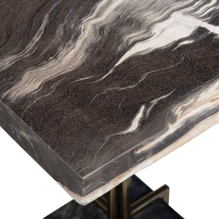 American Home Furniture Uttermost Rowman Petrified Wood Accent Table
