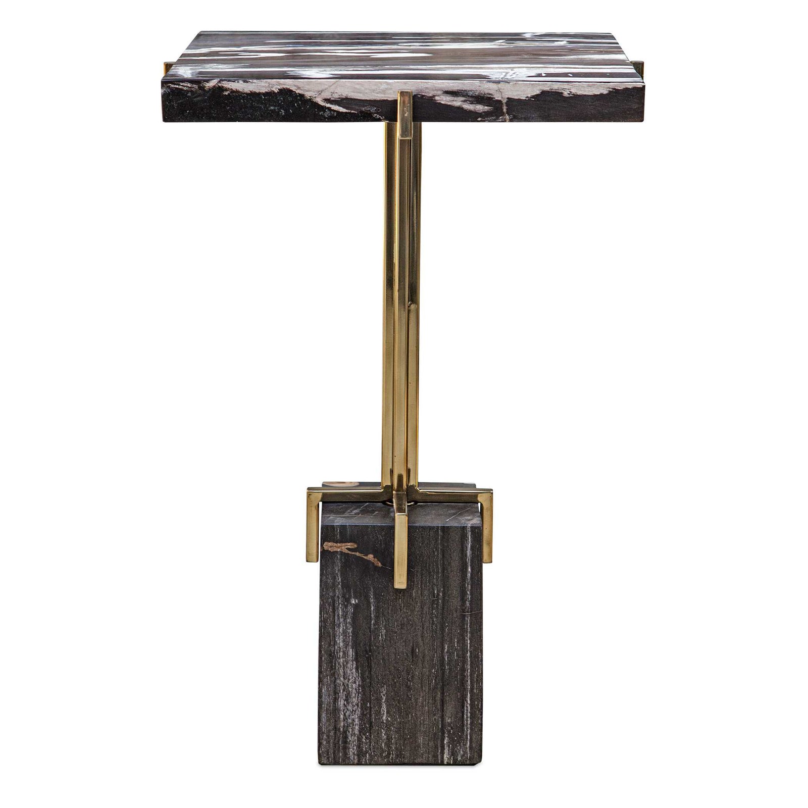 American Home Furniture Uttermost Rowman Petrified Wood Accent Table