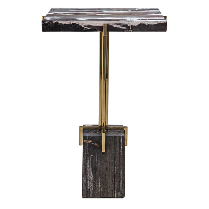 American Home Furniture Uttermost Rowman Petrified Wood Accent Table