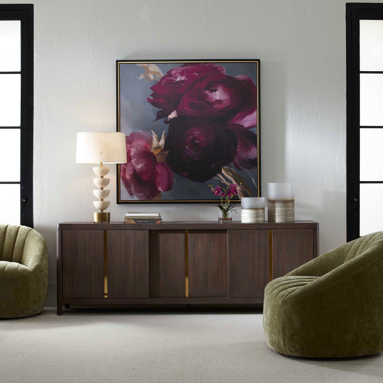 American Home Furniture Uttermost Botero Walnut Console Cabinet