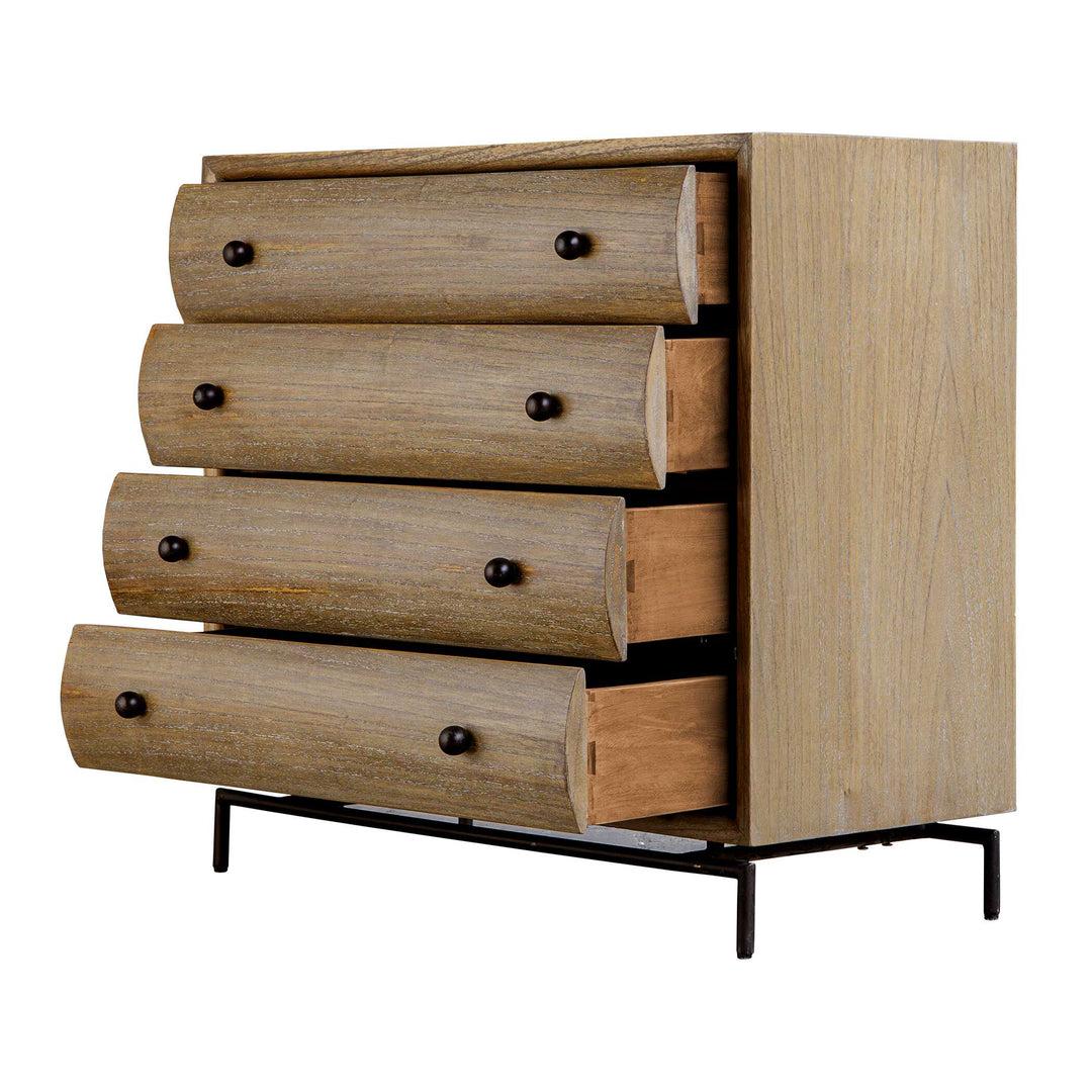 American Home Furniture Uttermost Millard Curved 4 Drawer Chest