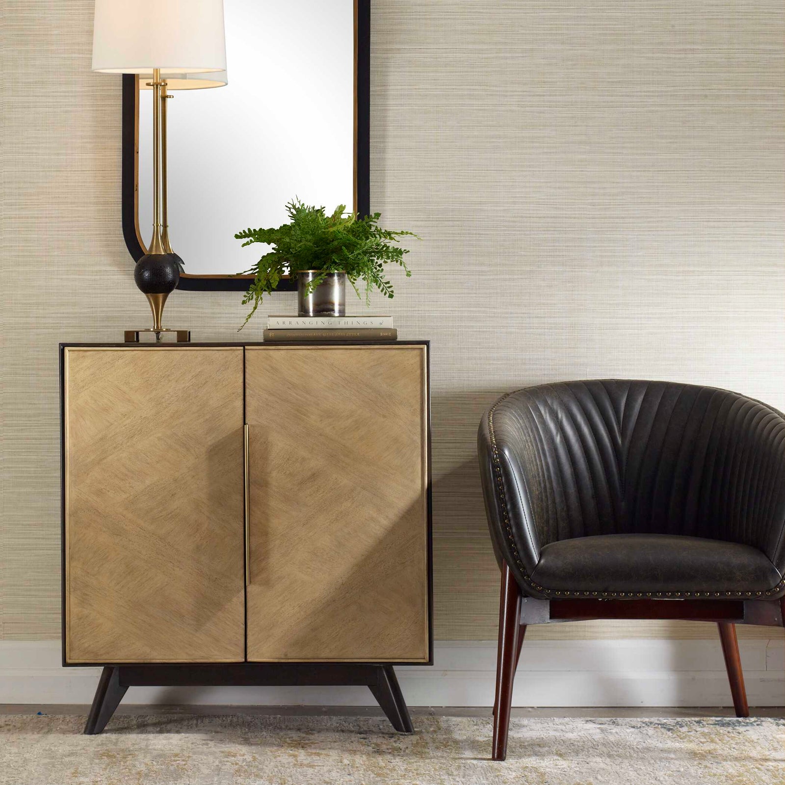 American Home Furniture Uttermost Reina Modern 2 Door Cabinet