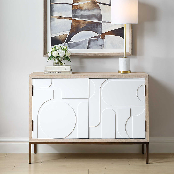 American Home Furniture Uttermost Weimar 2 Door White Cabinet