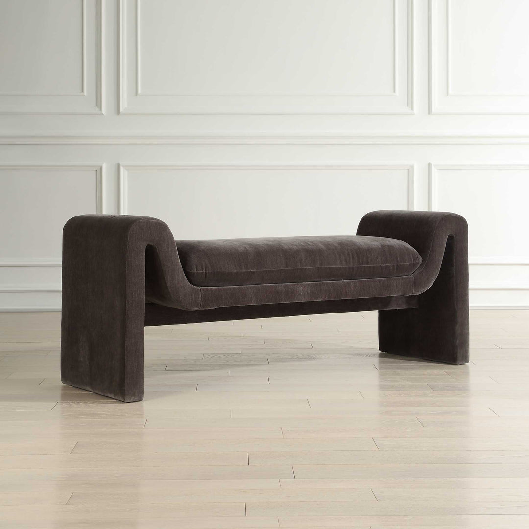 American Home Furniture Uttermost Manson Modern Charcoal Bench