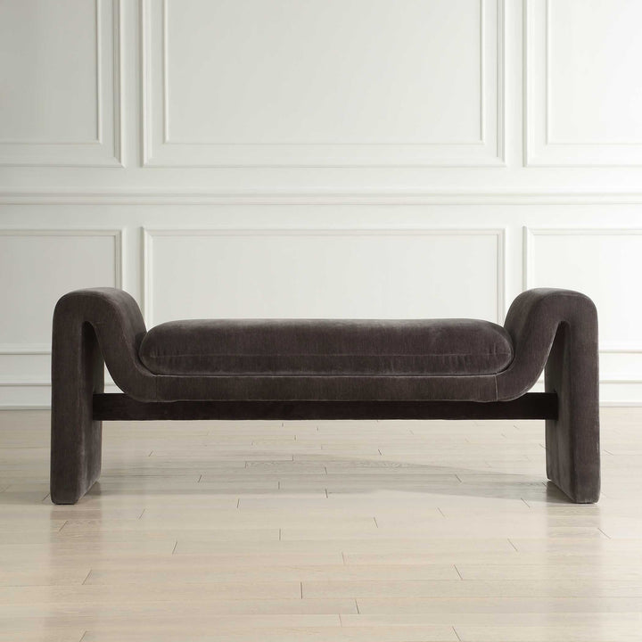 American Home Furniture Uttermost Manson Modern Charcoal Bench