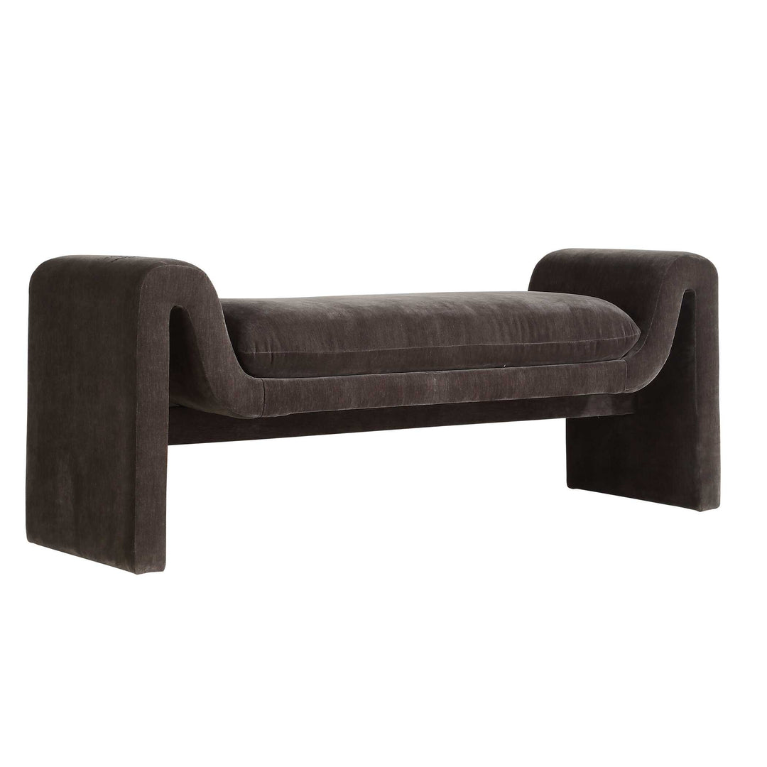 American Home Furniture Uttermost Manson Modern Charcoal Bench