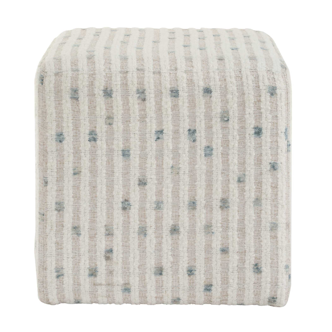 American Home Furniture Uttermost Joie White Chenille Ottoman