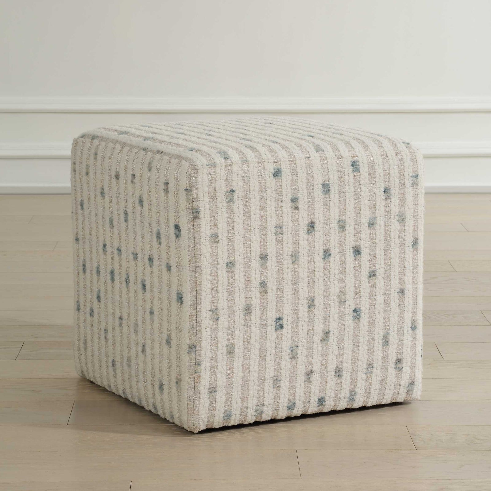 American Home Furniture Uttermost Joie White Chenille Ottoman