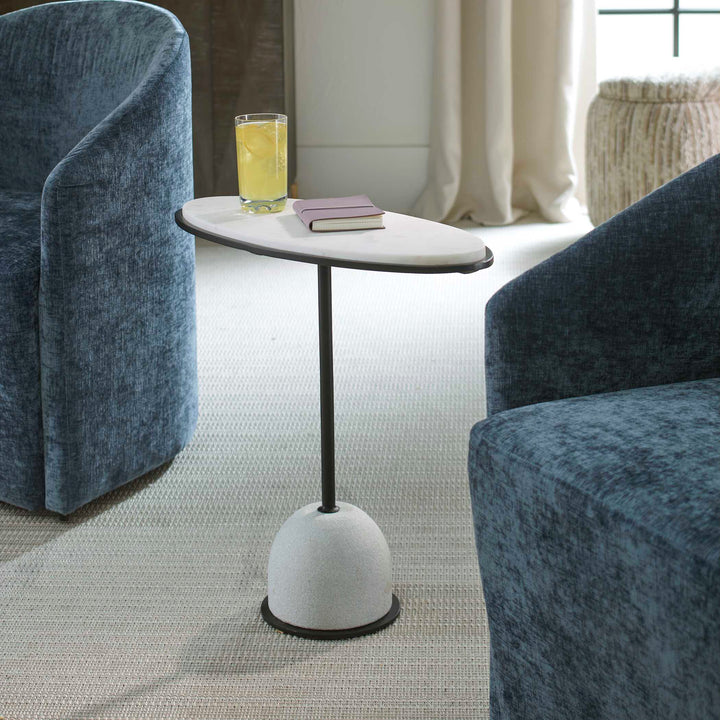 Morro White Marble Side Table