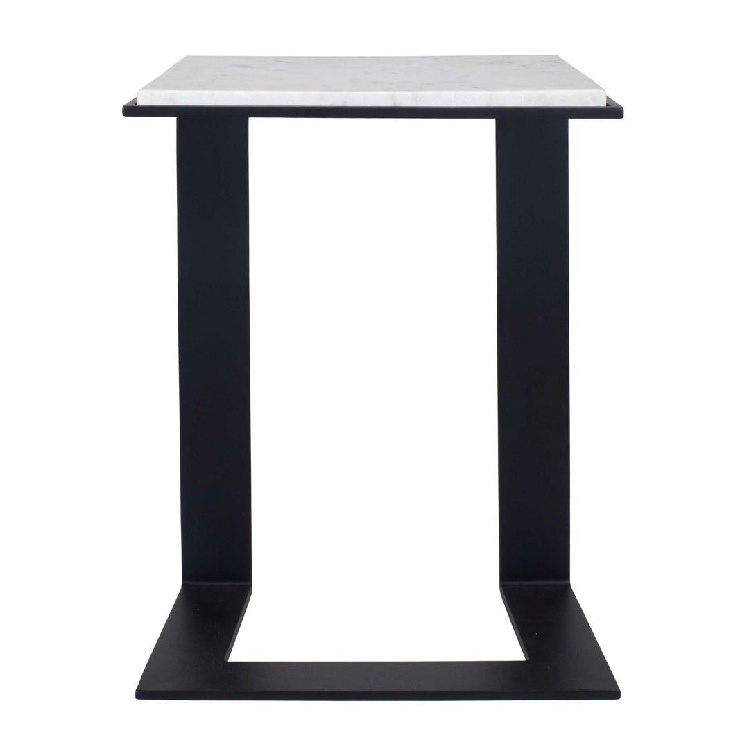 Kenora White Marble Accent Table