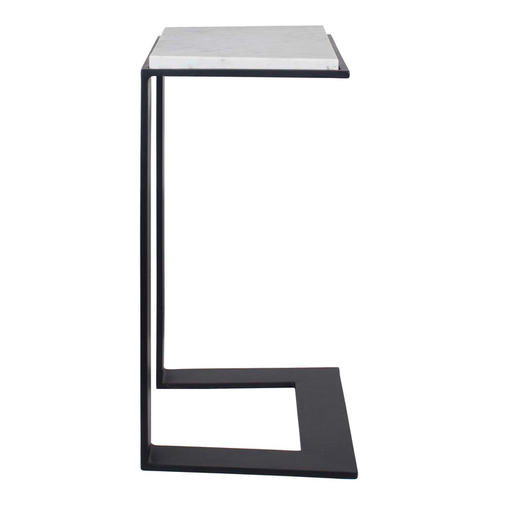 Kenora White Marble Accent Table