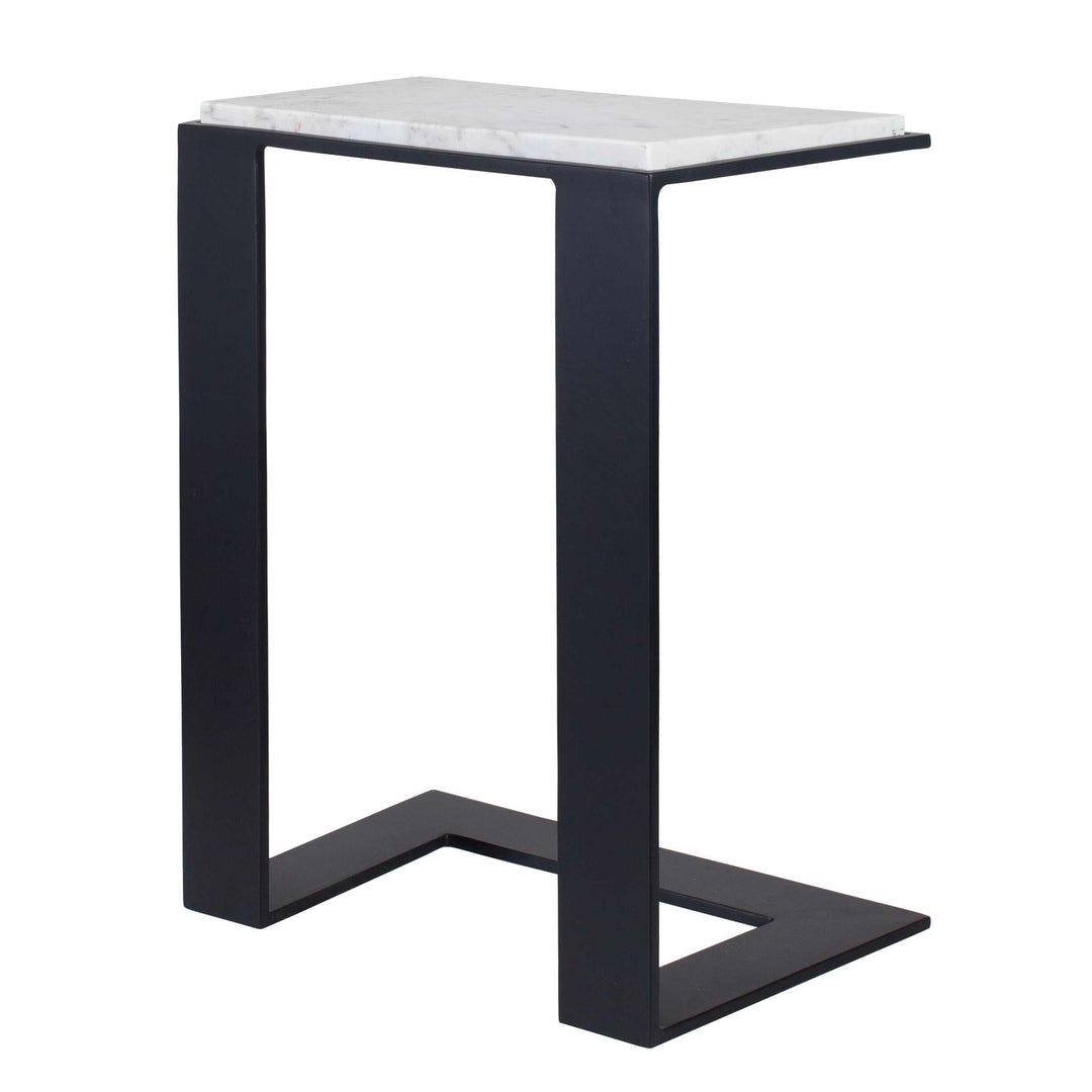 Kenora White Marble Accent Table