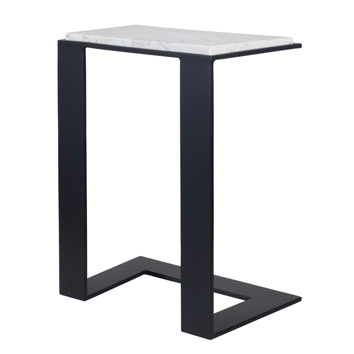 Kenora White Marble Accent Table