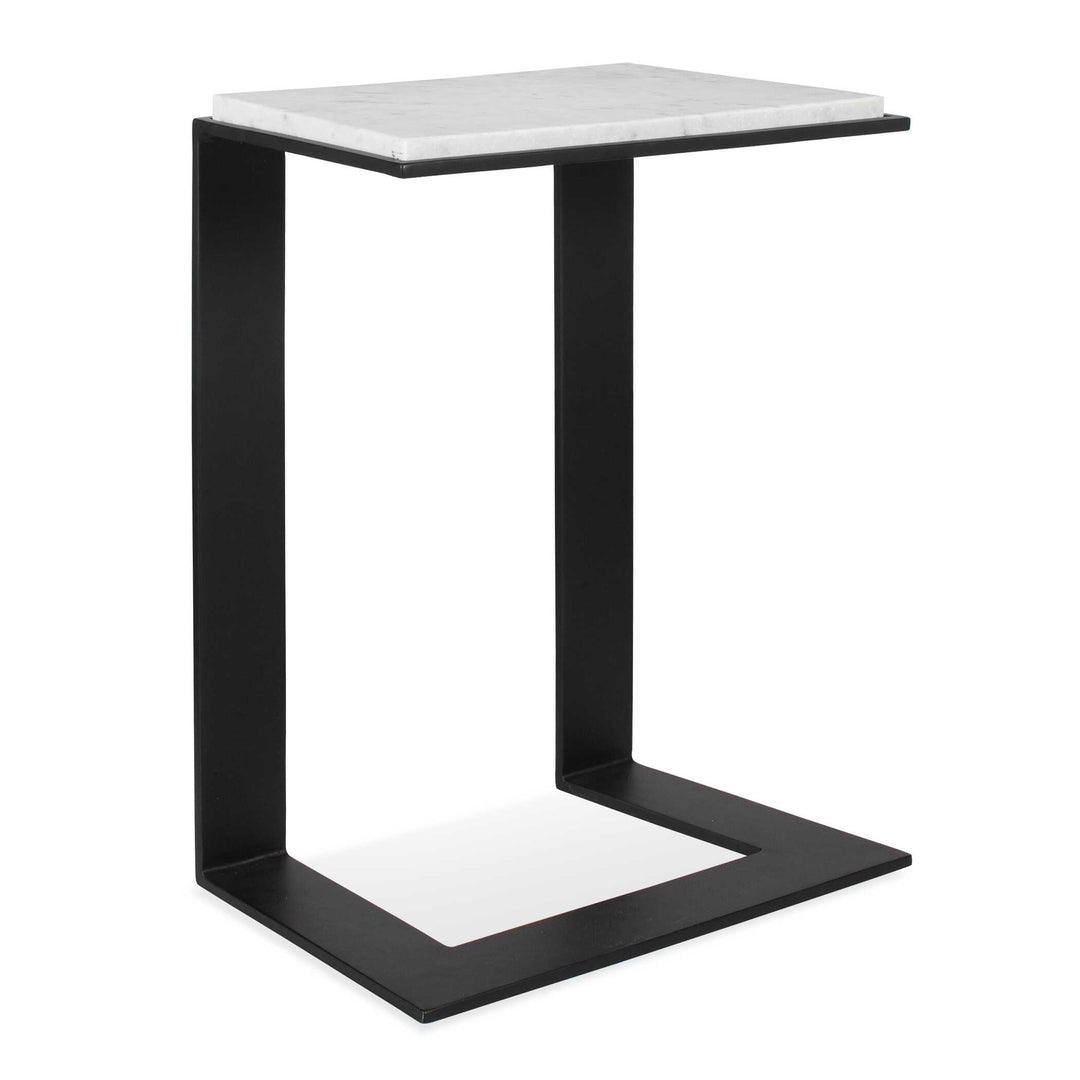Kenora White Marble Accent Table