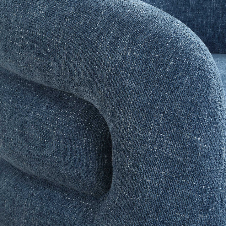 American Home Furniture Uttermost Junie Blue Swivel Barrel Chair
